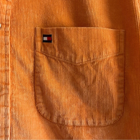 Tommy Hilfiger Men’s Heavy Weight Orange Corduroy Button Down/Jacket Size M - Picture 3 of 6